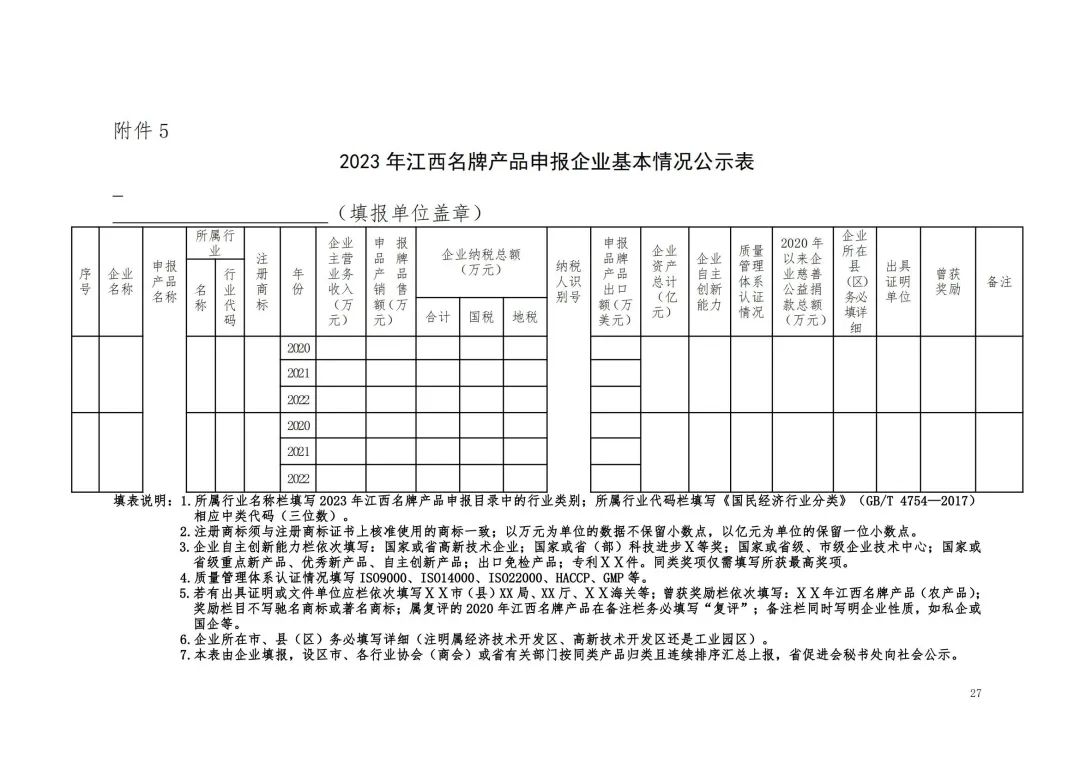 省品牌促进会：江西省品牌建设促进会关于做好2023年江西名牌产品申报工作的通知